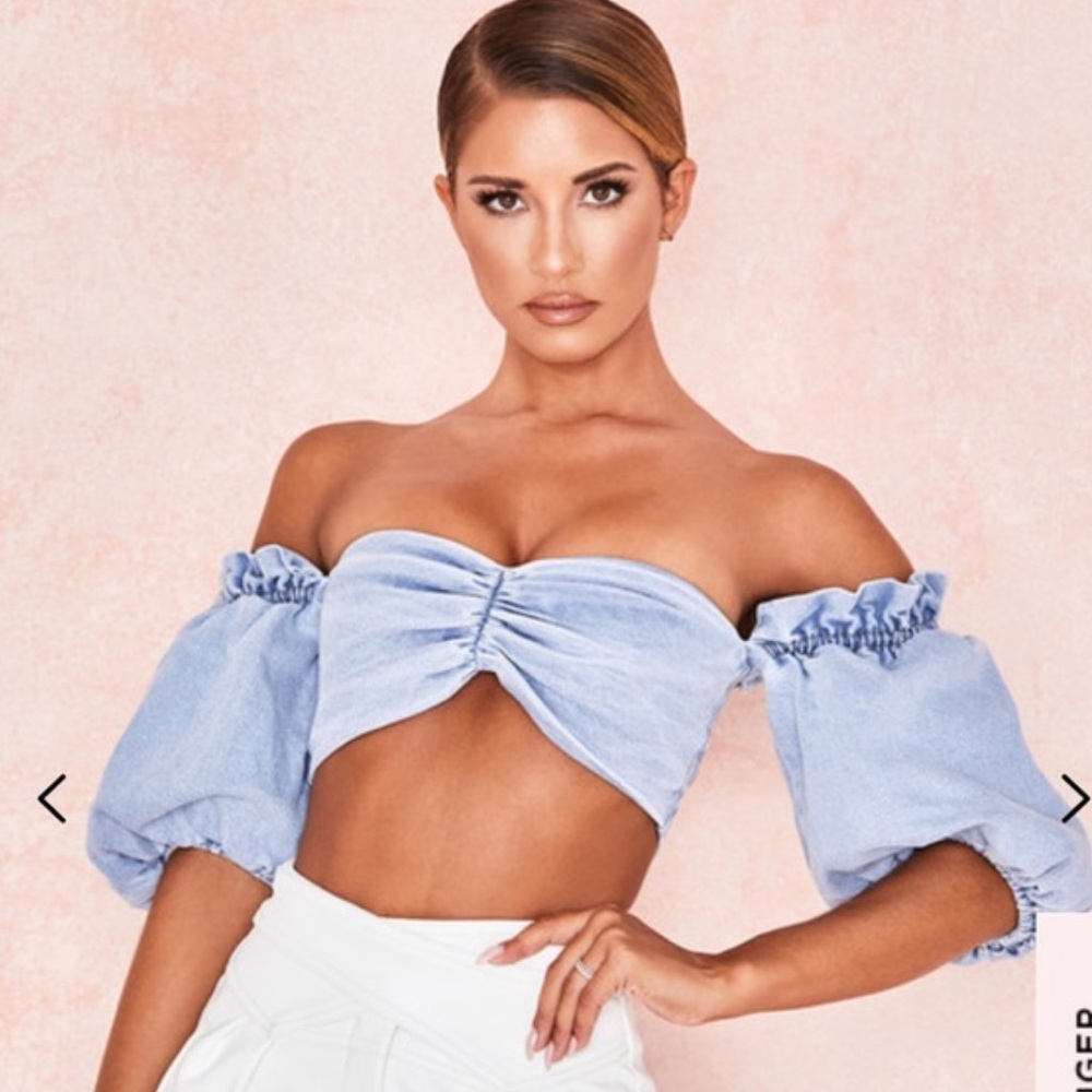 House of CB Denim Crop Top - Small